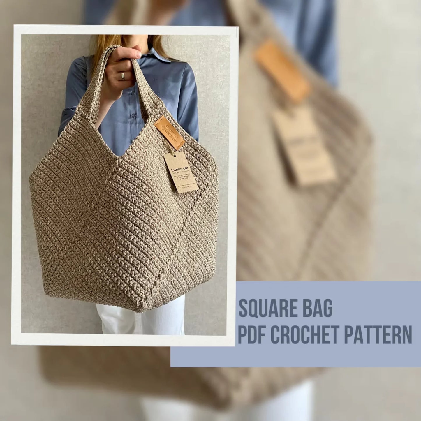 Crochet Tote Bag Pattern 🧶🛍️ | Reusable Grocery & Beach Bag PDF 🌿🏖️ – Aesthetic & Practical Design