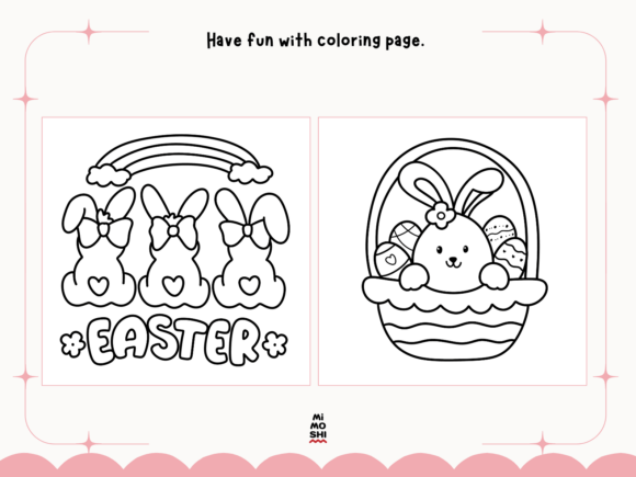 Happy Easter Rabbit Bunny Coloring Pages