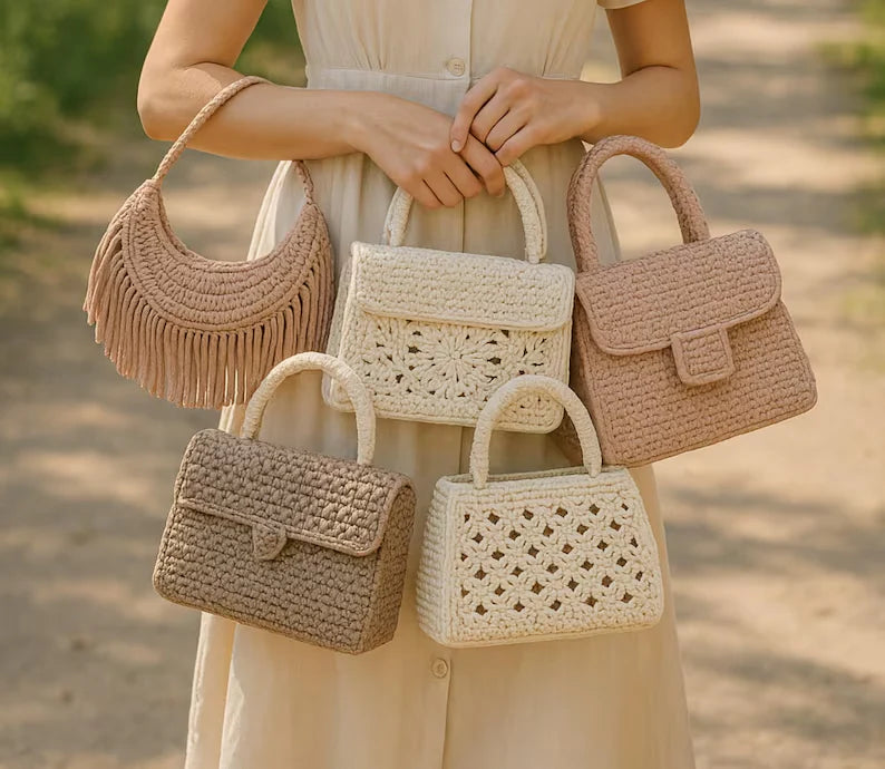 100 Luxury Crochet Handbag Patterns – Instant Download, boho, modern, vintage, and structured styles Crochet Pattern Bag bundle, PDF files.
