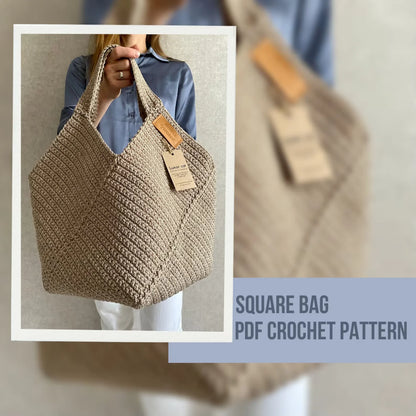 Crochet Tote Bag Pattern 🧶🛍️ | Reusable Grocery & Beach Bag PDF 🌿🏖️ – Aesthetic & Practical Design