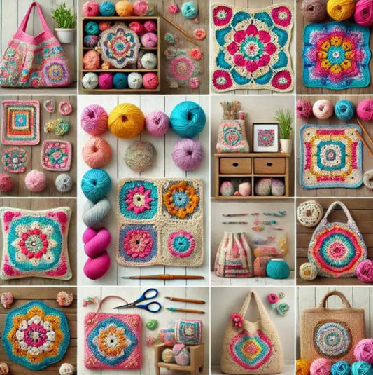 800+ Granny Square Bundle PATTERN Crochet Blanket Skirt Dress Ultimate Book Easy Beginner Animal Baby Handbag Farm PDF wearables pillow kit