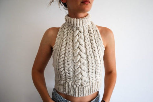 Copious Cables – Knit Halter Top 🧶✨