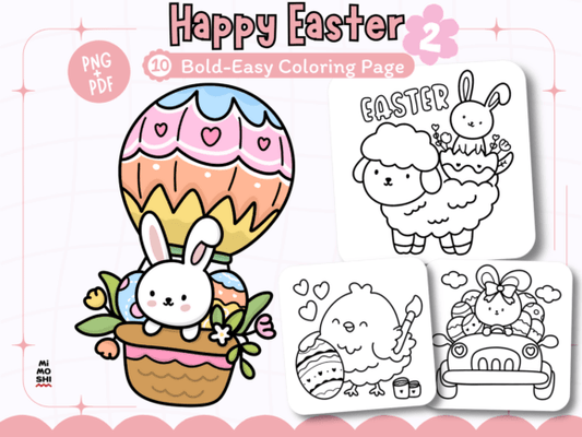Happy Easter Rabbit Bunny Coloring Pages