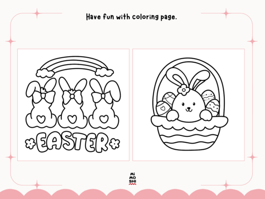 Happy Easter Rabbit Bunny Coloring Pages