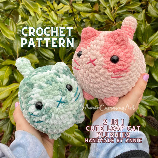 Loaf Cat Crochet Pattern | Low Sew Plushies | 2 in 1 Pattern Bundle | PDF Pattern