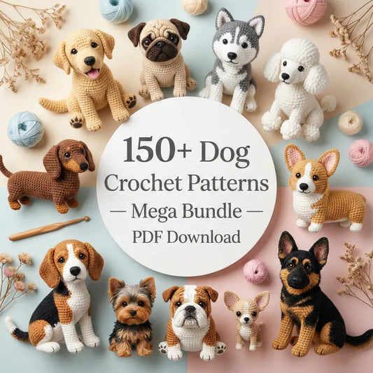 150+ Dog Amigurumi Crochet Patterns Bundle | Plush Dog Toys | PDF Digital Download
