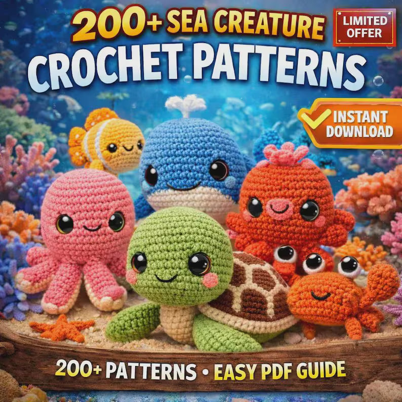 ✨🧶 Mega Crochet Patterns Bundle 🎁 🐻 Amigurumi | 🧵 Granny Squares | 👶 Baby | 👜 Bags | 🔑 Keychains ⚡ Instant PDF Download – Start Crafting Today!