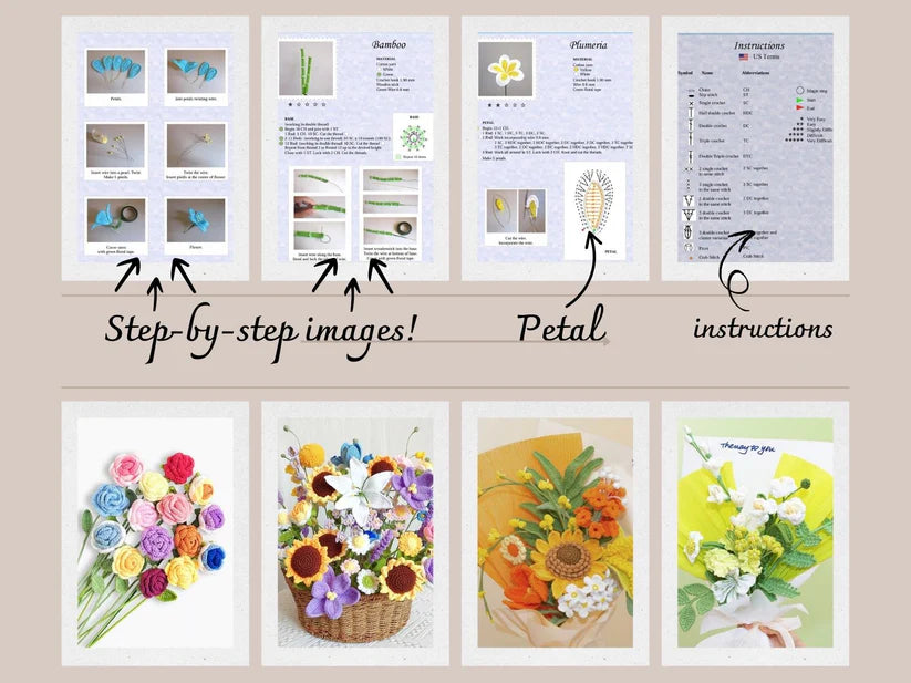800+ Ultimate Flower Crochet Pattern Bundle | Perfect for Weddings, Mother’s Day & Graduation Bouquets | Roses, Tulips & More | PDF Download